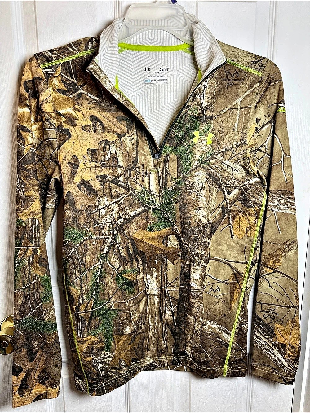 Under Armour ColdGear Scent Control Realtree 1/2 Zip Mock Neck Top Scent Control